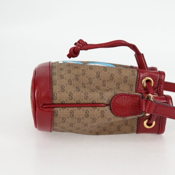 GUCCI Micro GG Supreme Doraemon Collaboration Bag PVC Beige Gold Auth 132450A - Picture 5 of 15